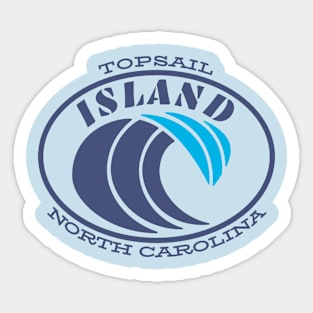 Topsail Island, NC Waves on the Shore Sticker